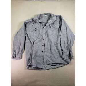 Greys Shirt Mens 3XL‎ Grey Stripped Long Sleeve Button Up Collared Casual Wear